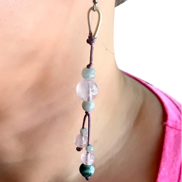 Irresistible Beads Rose Quartz Gemstone Earrings - Picture 4 of 4